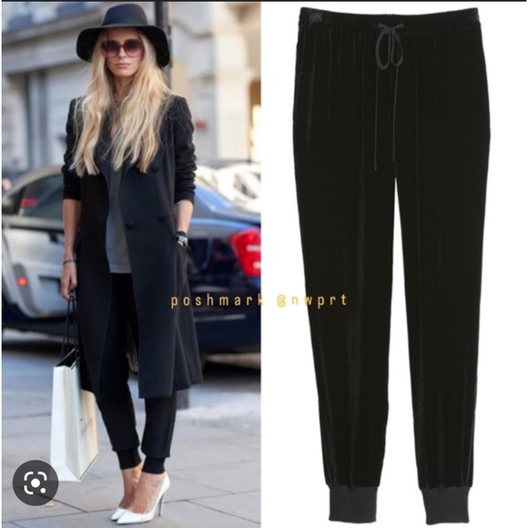 Rebecca Taylor grey velvet jogger - Picture 3 of 3